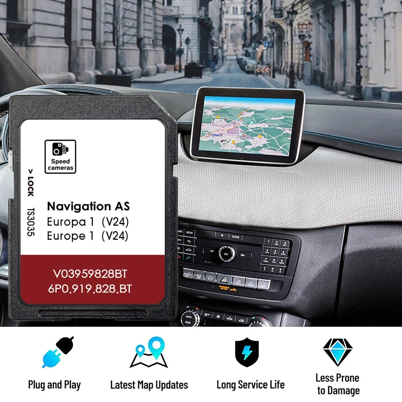 Tarjeta de mapa del Reino Unido y Europa para Seat Ateca, Alhambra, Arona, León Sat Nav MIB2