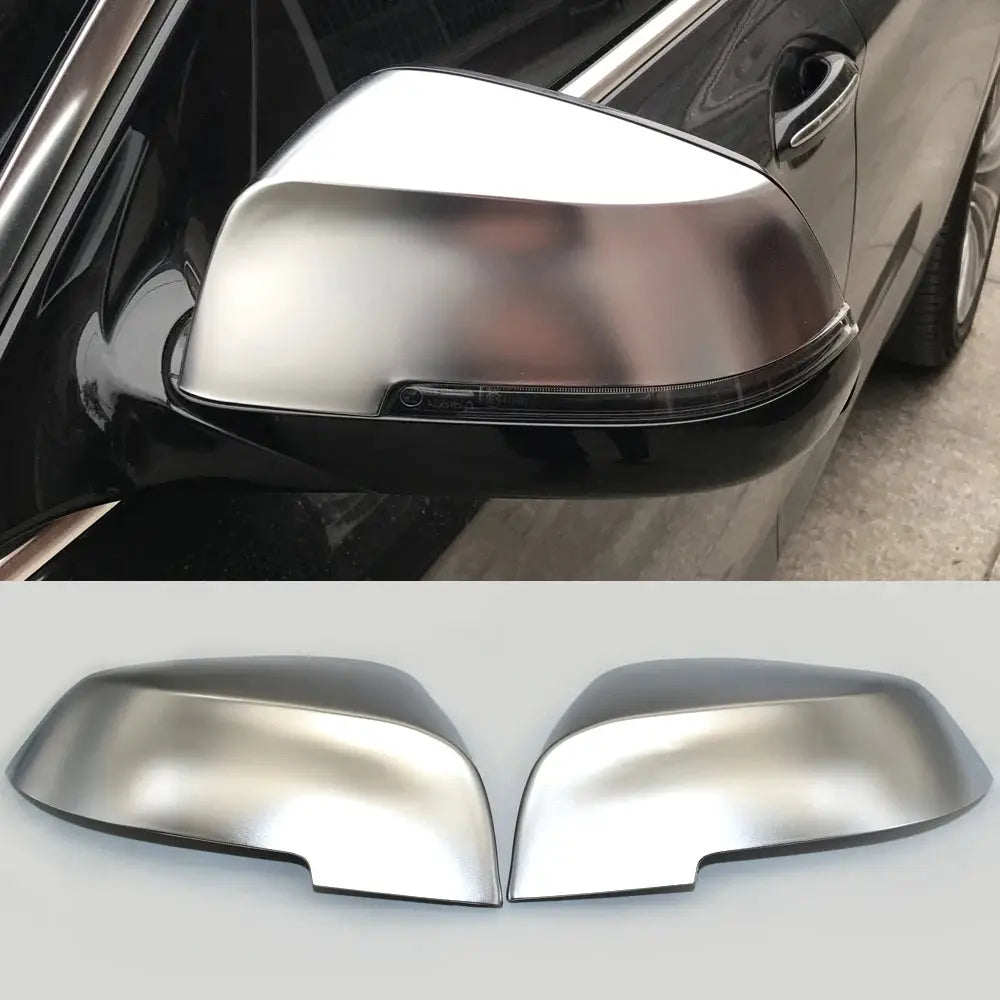 Matte Chrome Side Mirror Covers For BMW 1 2 3 4 Series F20 F30 F31 F22 F33 E84 by InterCyprus Trading Ltd