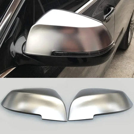 Matte Chrome Side Mirror Covers For BMW 1 2 3 4 Series F20 F30 F31 F22 F33 E84 by InterCyprus Trading Ltd