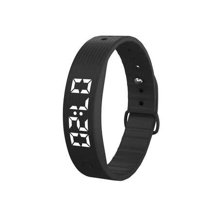 W5Sv Smart Bracelet with Vibration Alarm, Pedometer &amp; Sleep Tracker Black