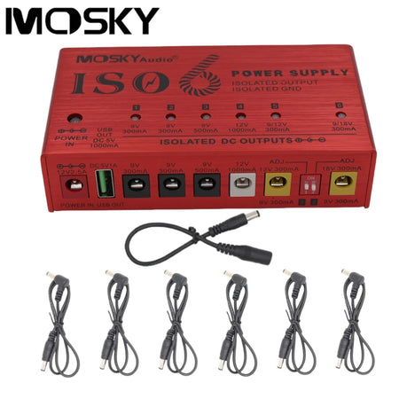 Mosky ISO-6 Guitar Pedal Power Supply &ndash; Six Isolated DC