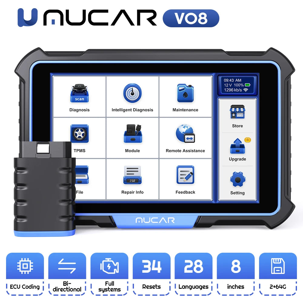 MUCAR VO8 &ndash; Bidirectional Full System Diagnostics And Coding MUCAR VO8 / Russian Federation