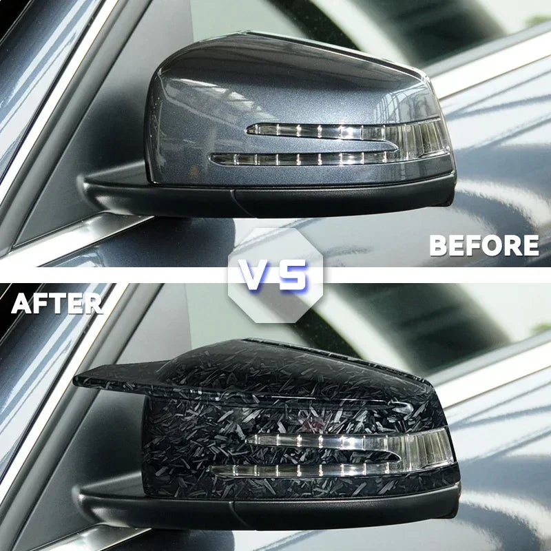 Anglies pluošto veidrodžių dangteliai Mercedes W176 W246 W204