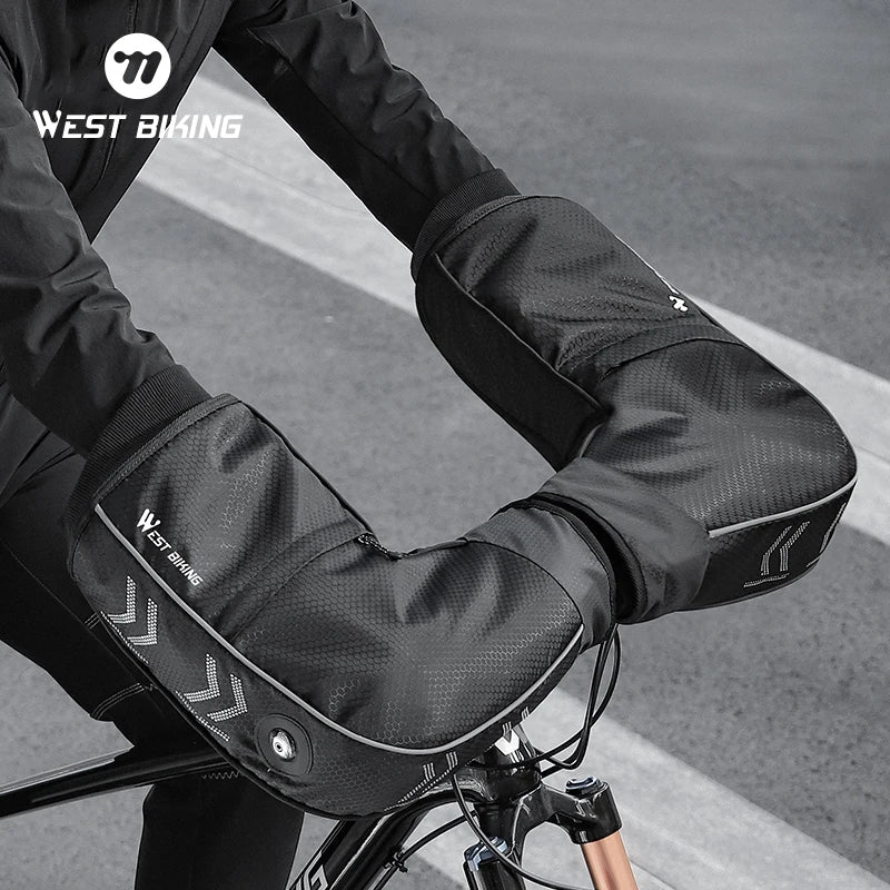 West Biking YP0211246 Cykel Vinter Vindskyddade Styrehandskar med 3M Bomull Polarfleece