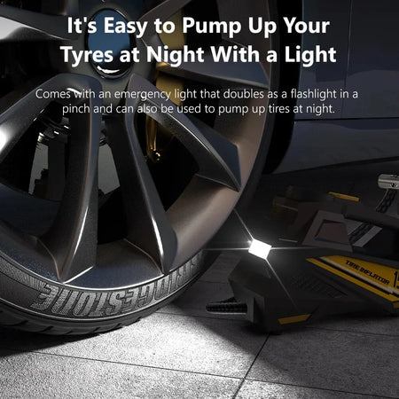 Corded Portable Car Air Pump 12V 150PSI Electric Tire Inflator with LED Light