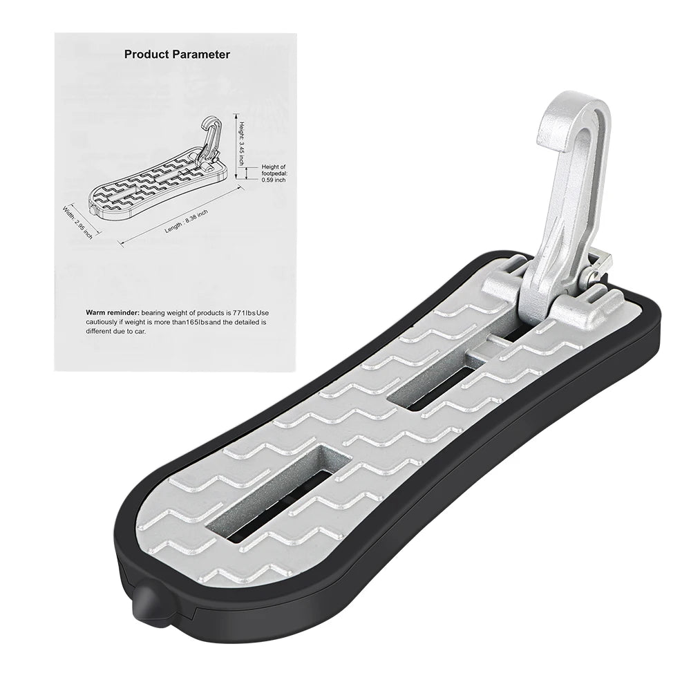 Emergency Window Breaker Car Roof Rack Step &ndash; Foldable Step Silver