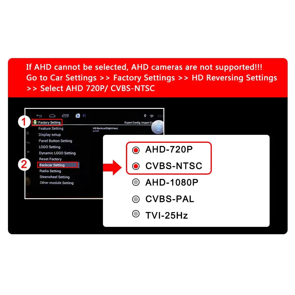 Car Backup Camera AHD 720P CVBS Switch 170° Wide Angle Fisheye Lens Front/Rear View Switch Parking Guide Line Control For Car by InterCyprus Trading Ltd