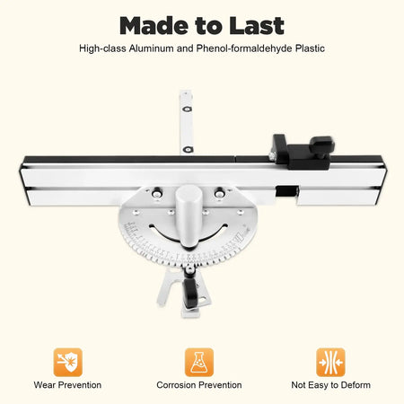 Precision Miter Gauge for Table Saw - Adjustable 0-60 Degree