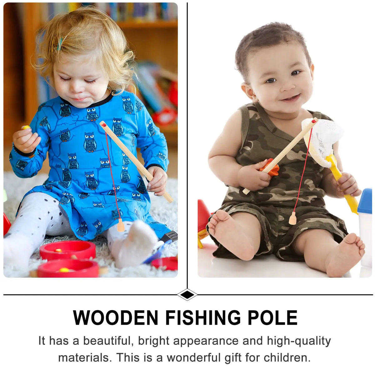 Wooden Magnetic Fishing Rod Toys - Educational &amp; Fun for Kids