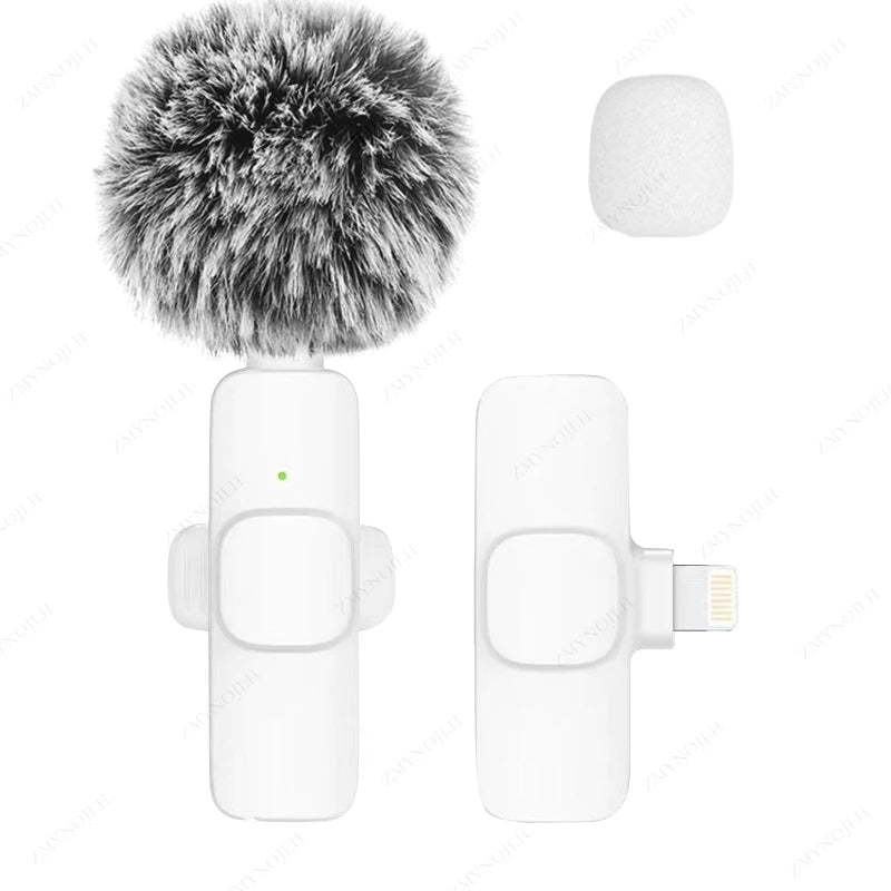 ZMYNOJLH Wireless Lavalier Microphone for iPhone, Android, and PC White 1in1-IOS / CHINA