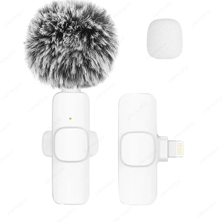 ZMYNOJLH Wireless Lavalier Microphone for iPhone, Android, and PC White 1in1-IOS / CHINA