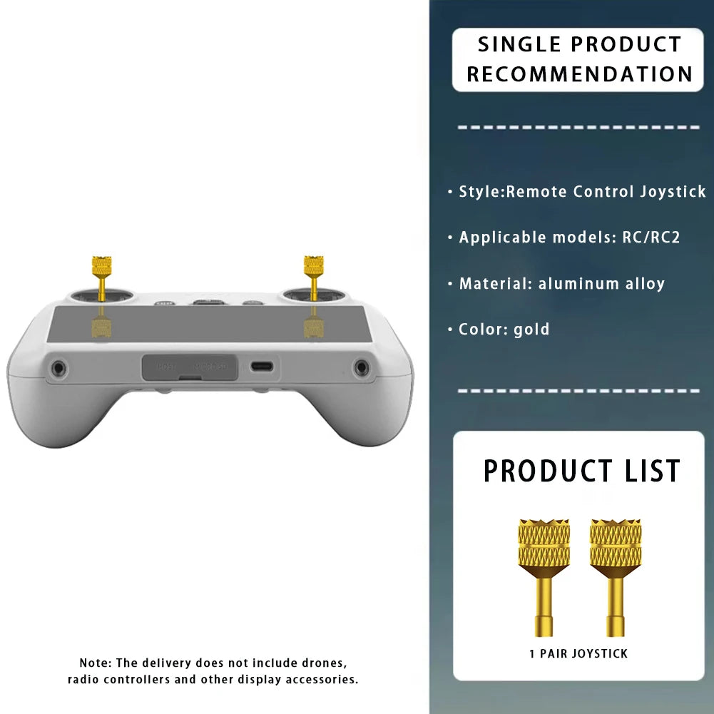 Aluminum Joystick Sticks for DJI Mini 4 Pro &amp; RC Controllers gold for RC 1 2 / CHINA