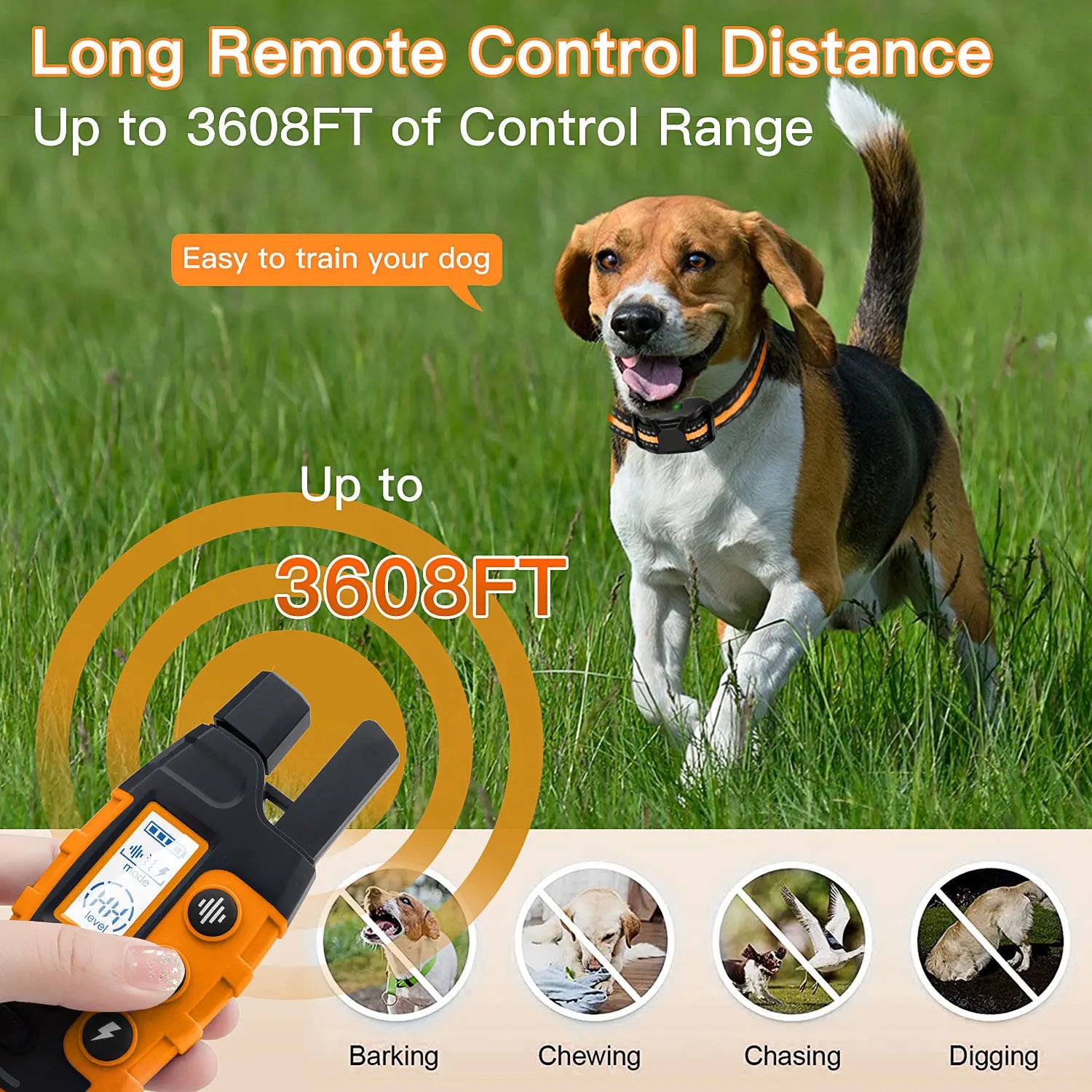 WXRPET Waterproof Electric Dog Training Collar with Remote Control