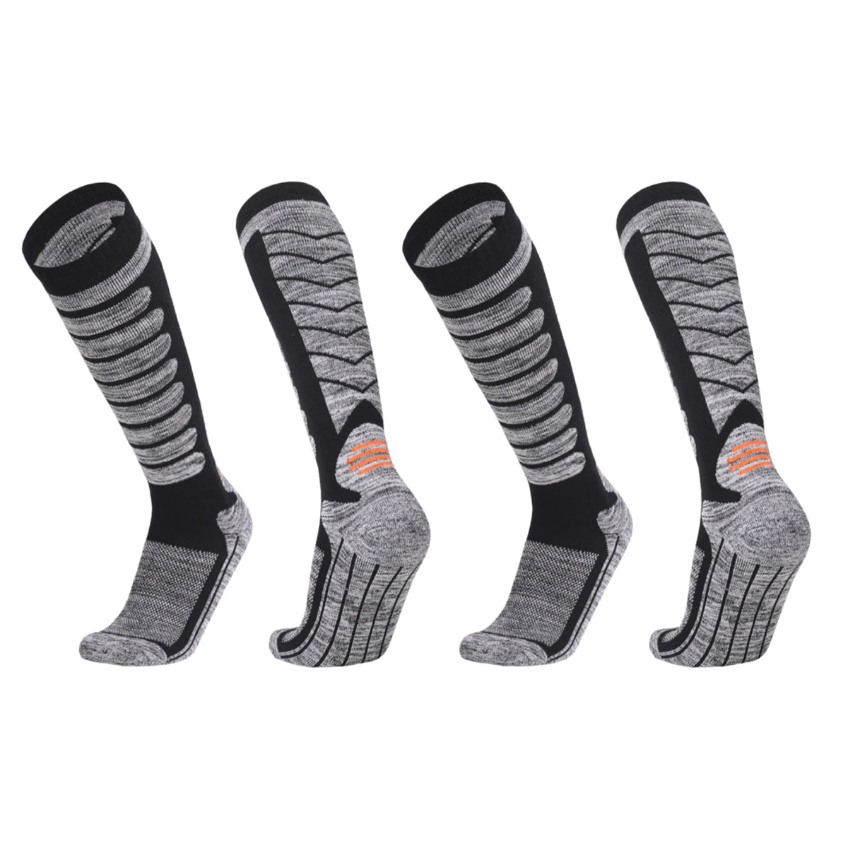 Long Ski Socks &ndash; Premium Knit For Warmth And Comfort Black 2Pairs / 40-45