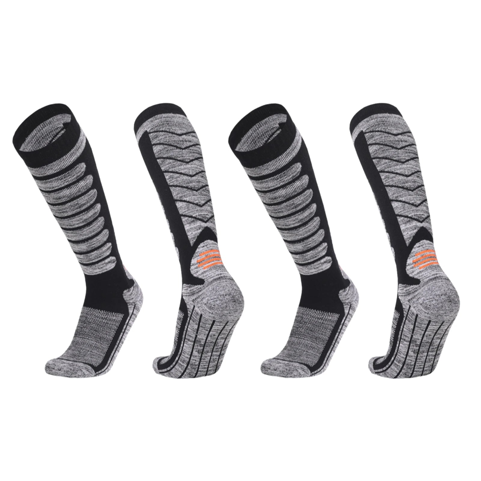 Long Ski Socks &ndash; Premium Knit For Warmth And Comfort Black 2Pairs / 40-45