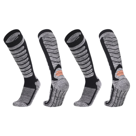 Long Ski Socks &ndash; Premium Knit For Warmth And Comfort Black 2Pairs / 40-45