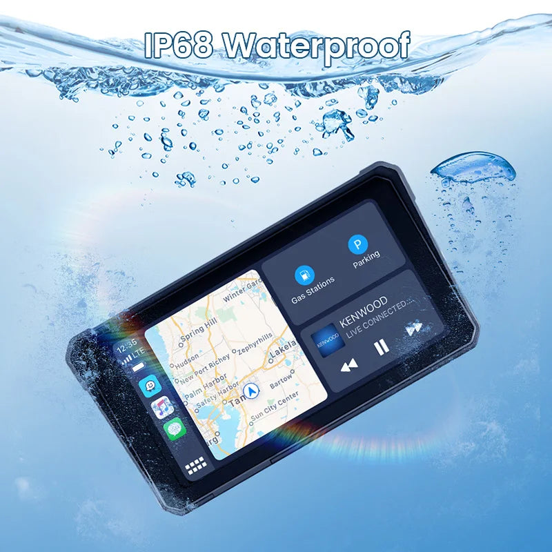 GreenYi 6 Inch Wireless Apple Carplay Motorcycle DVR &ndash; 2K HD GPS Navigation Waterproof Camera