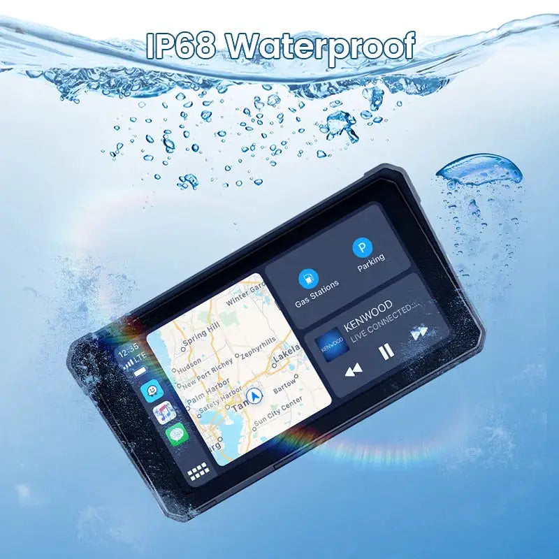 GreenYi 6'' Motorcycle DVR 2K HD Wireless Apple Carplay GPS Track Navigation Android Auto IP68 Waterproof Camera Portable Device by InterCyprus Trading Ltd