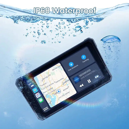 GreenYi 6'' Motorcycle DVR 2K HD Wireless Apple Carplay GPS Track Navigation Android Auto IP68 Waterproof Camera Portable Device by InterCyprus Trading Ltd