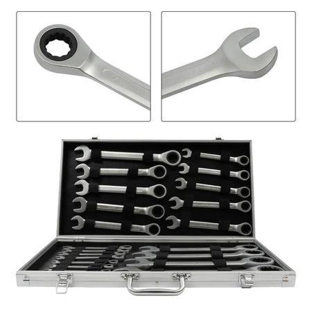 22 Piece Ratchet Wrench Set &ndash; Smooth Polished Finish