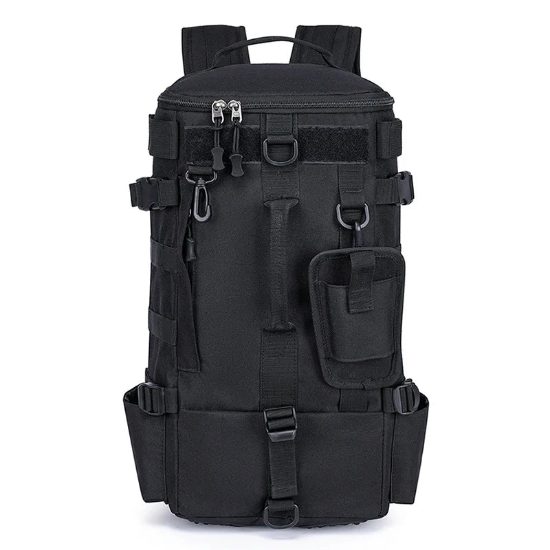 Tactical Fishing Backpack Tackle Bag &ndash; Rod Holder Ready Black