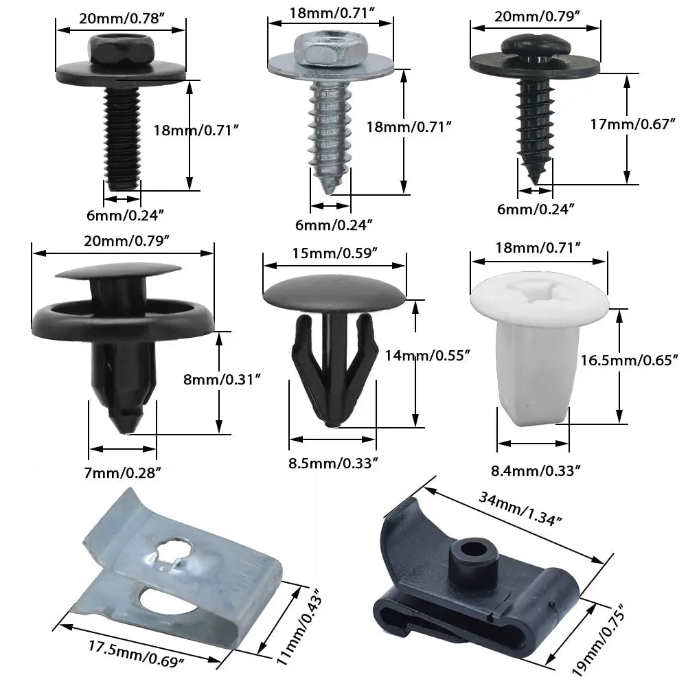 50pcs Car Engine Under Body Cover Clips For Toyota Lexus Bumper Fender Trim Mudguard Splash Shield Screws Rivet Auto Fitting Kit by InterCyprus Trading Ltd
