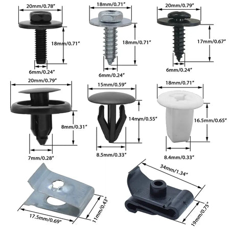 50pcs Car Engine Under Body Cover Clips For Toyota Lexus Bumper Fender Trim Mudguard Splash Shield Screws Rivet Auto Fitting Kit by InterCyprus Trading Ltd