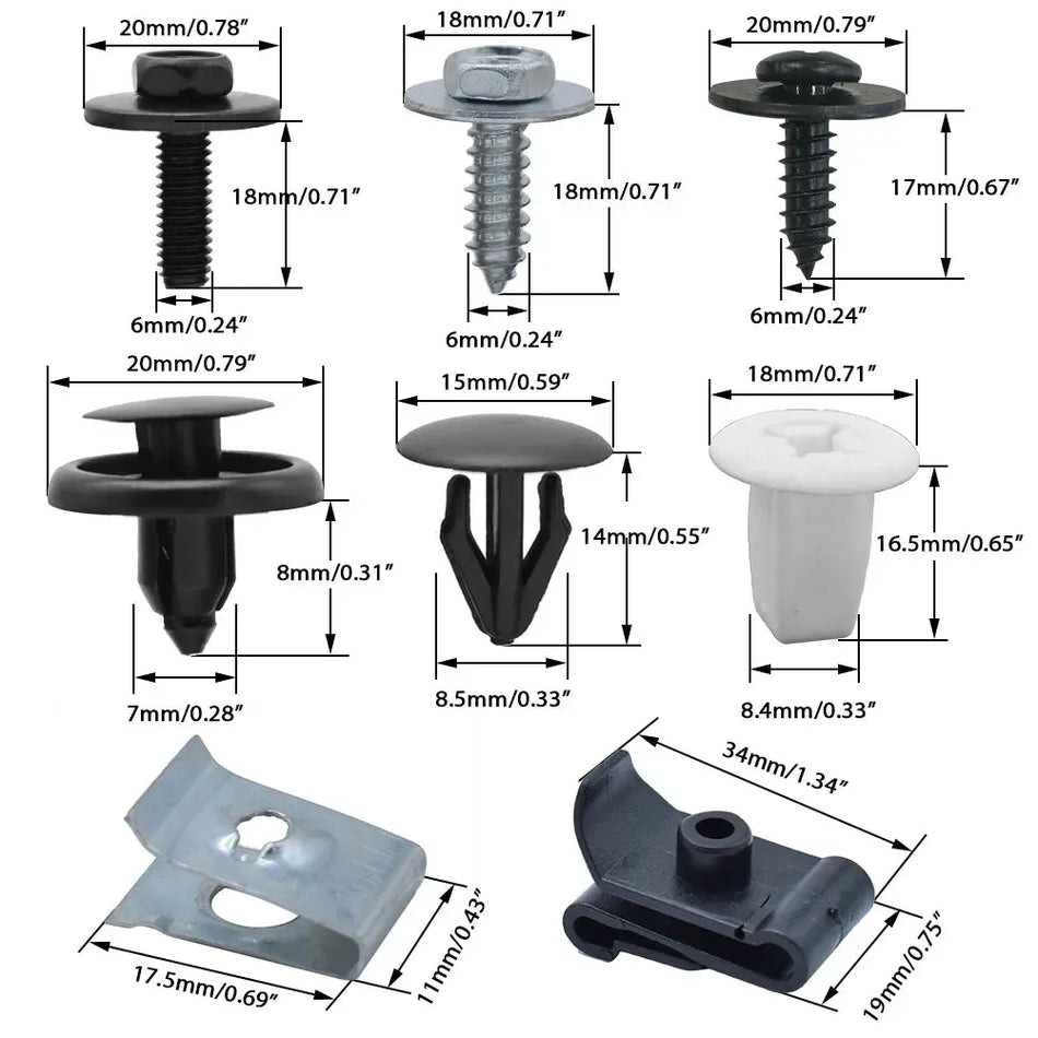 50pcs Car Engine Under Body Cover Clips For Toyota Lexus Bumper Fender Trim Mudguard Splash Shield Screws Rivet Auto Fitting Kit by InterCyprus Trading Ltd