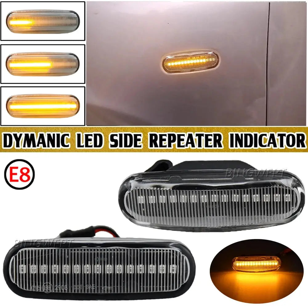 2Pcs Dynamic Side Marker Lamp For Fiat Abarth Punto Qubo Multipla Stilo Panda MK2 MK3（Van Evo) Sequential Flashing LED Light by InterCyprus Trading Ltd