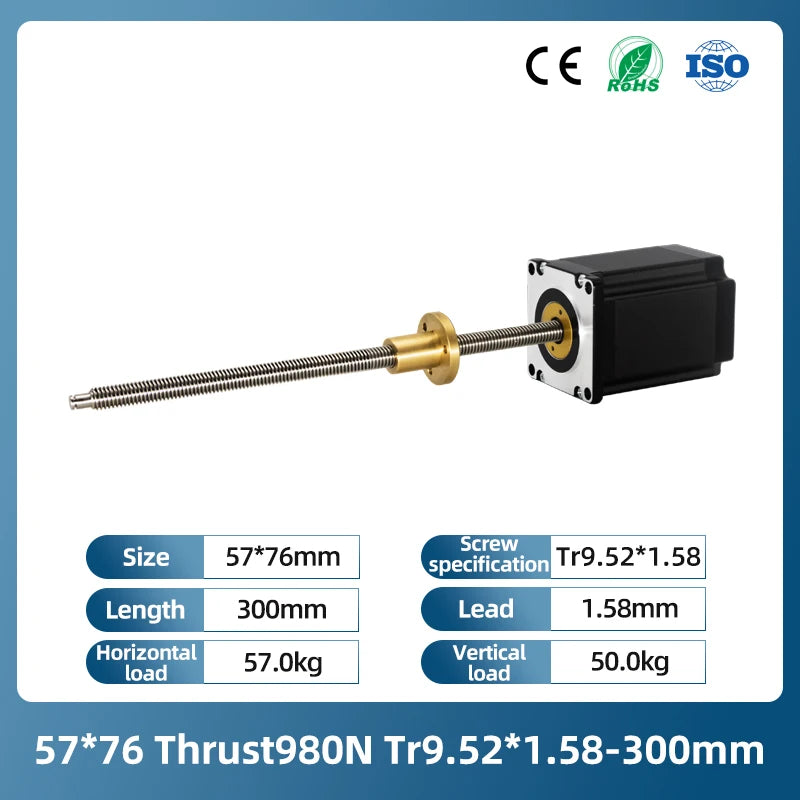 UMOT High Precision 0.03mm Linear Stepper Motor NEMA 23 &ndash; Exceptional Accuracy and Performance CHINA / Provide 3D drawings / 57X76 980N Tr9X2-300