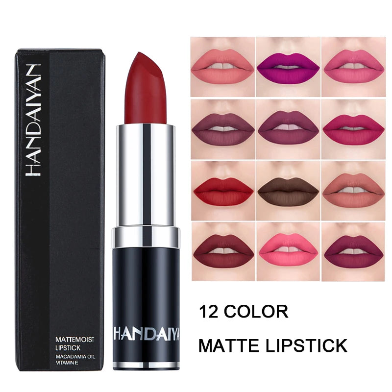Handaiyan Velvet Smooth Matte Lipstick - Sexy Rose Purple - 12 Shades