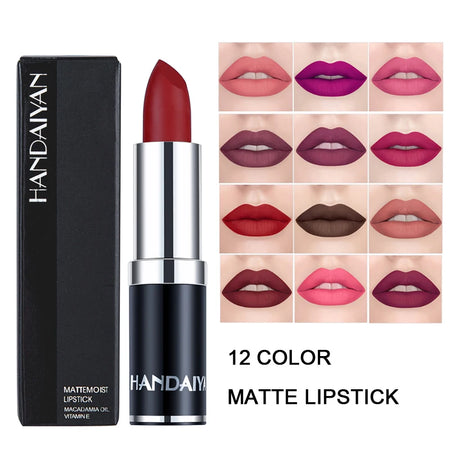 Handaiyan Velvet Smooth Matte Lipstick - Sexy Rose Purple - 12 Shades