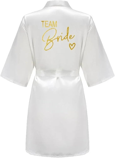 Team Bride Satin Robe - Elegant Silk &amp; Polyester Robe for Women