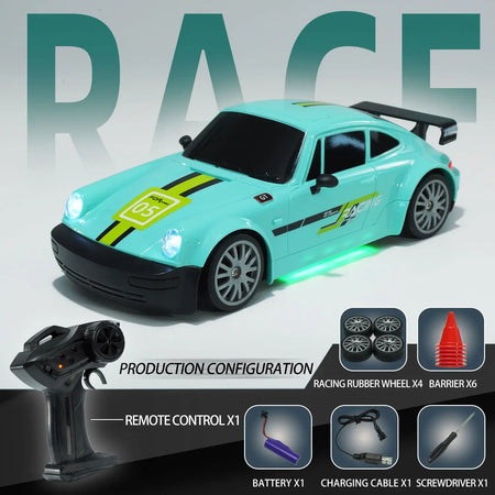 High-Speed 1:20 4WD RC Racing Car - 20Km/h Remote Control Drift Car green