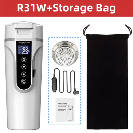 R31 450ml Car Heating Cup - Smart Temp Adjustable Control R31W-Storage Bag