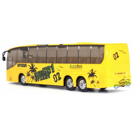High-Quality Alloy Pull Back Bus Model Toy for Kids yellow