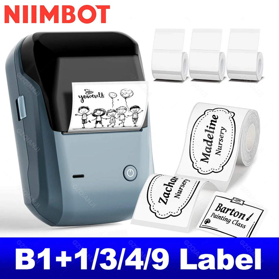 Niimbot B1 Portatīvais Termiskais Printeris ar Lentes, 2-Collu Etiķešu Ražotājs Bluetooth