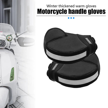 Motorcycle Thick Warm Handlebar Muff Waterproof Scooter Grip Handle Bar Muff Winter Protective Warmer Thermal Cover Gloves by InterCyprus Trading Ltd
