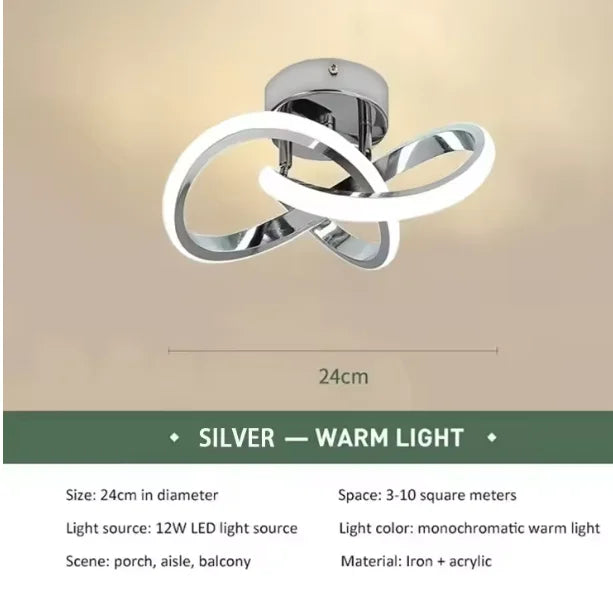 Trefoil Modern LED Ceiling Light &ndash; Dimmable Ambience silvery 24cm / changeable