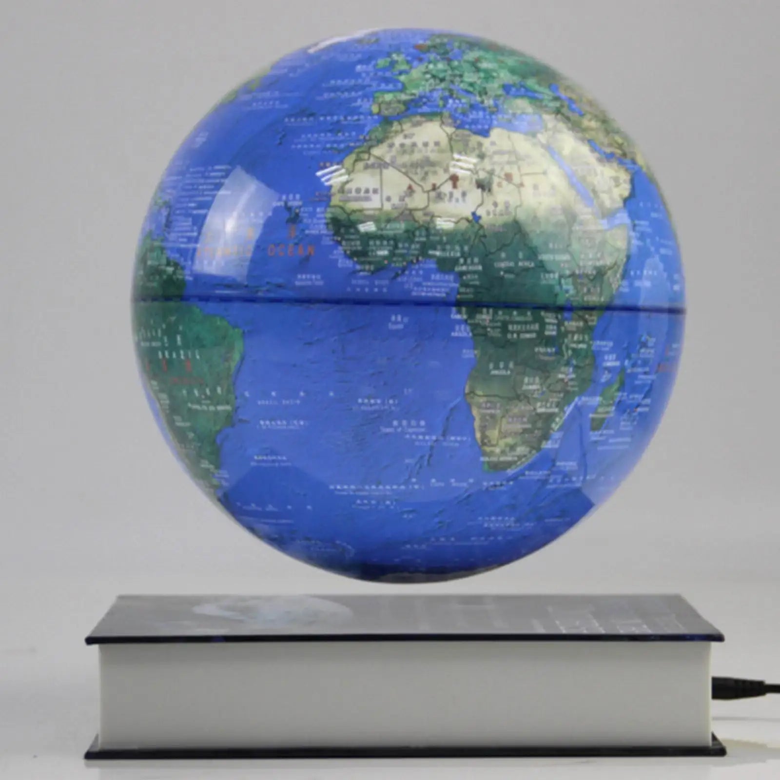 Levitating Globe with Book-Shaped Base &ndash; 360&deg; Rotating Magnetic Floating World Globe for Home Decor &amp; Educational Gift
