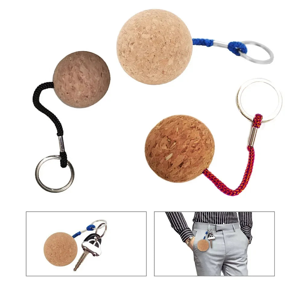 Floating Cork Keyring Balls - 2 Pack for Secure Outdoor Key Storage