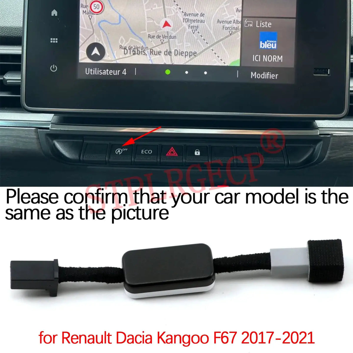 Automatic Stop Start Engine System Off Cable Plug and Play Eliminator for Renault Dacia Dokker Kangoo F67 2017-2021 by InterCyprus Trading Ltd
