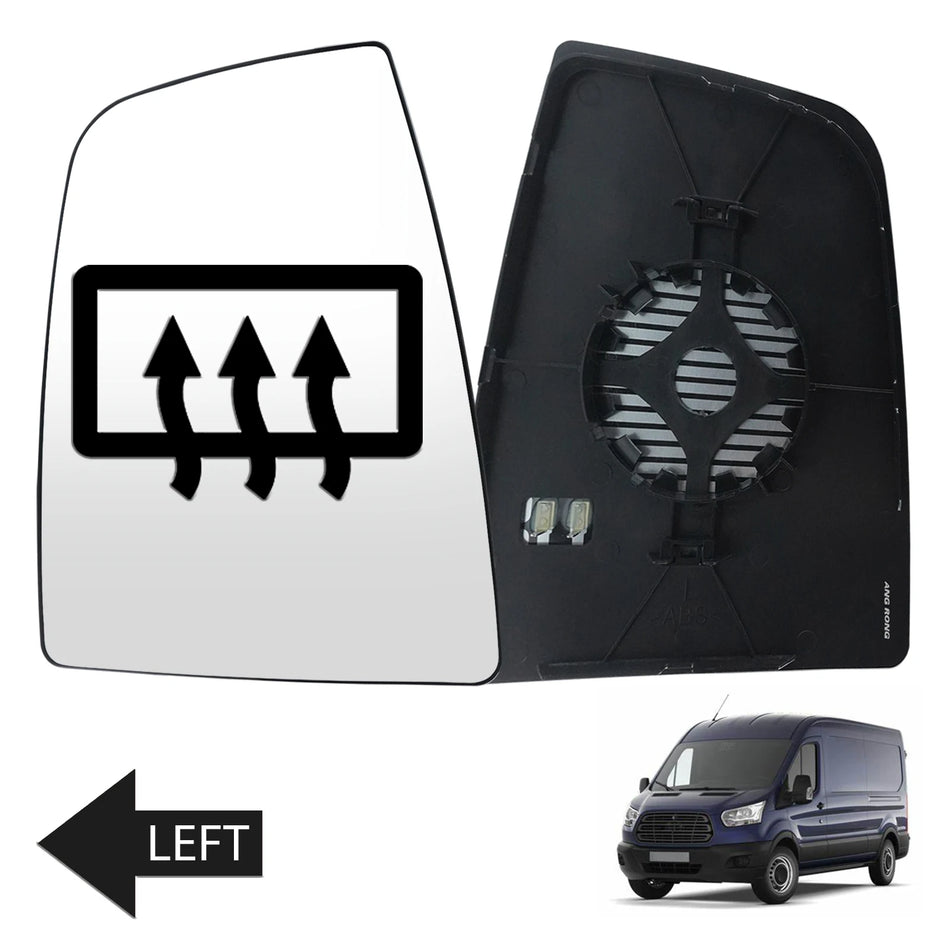 Door Mirror Glass Upper Left Heated For Ford Transit MK8 ABS Plastic Replacement