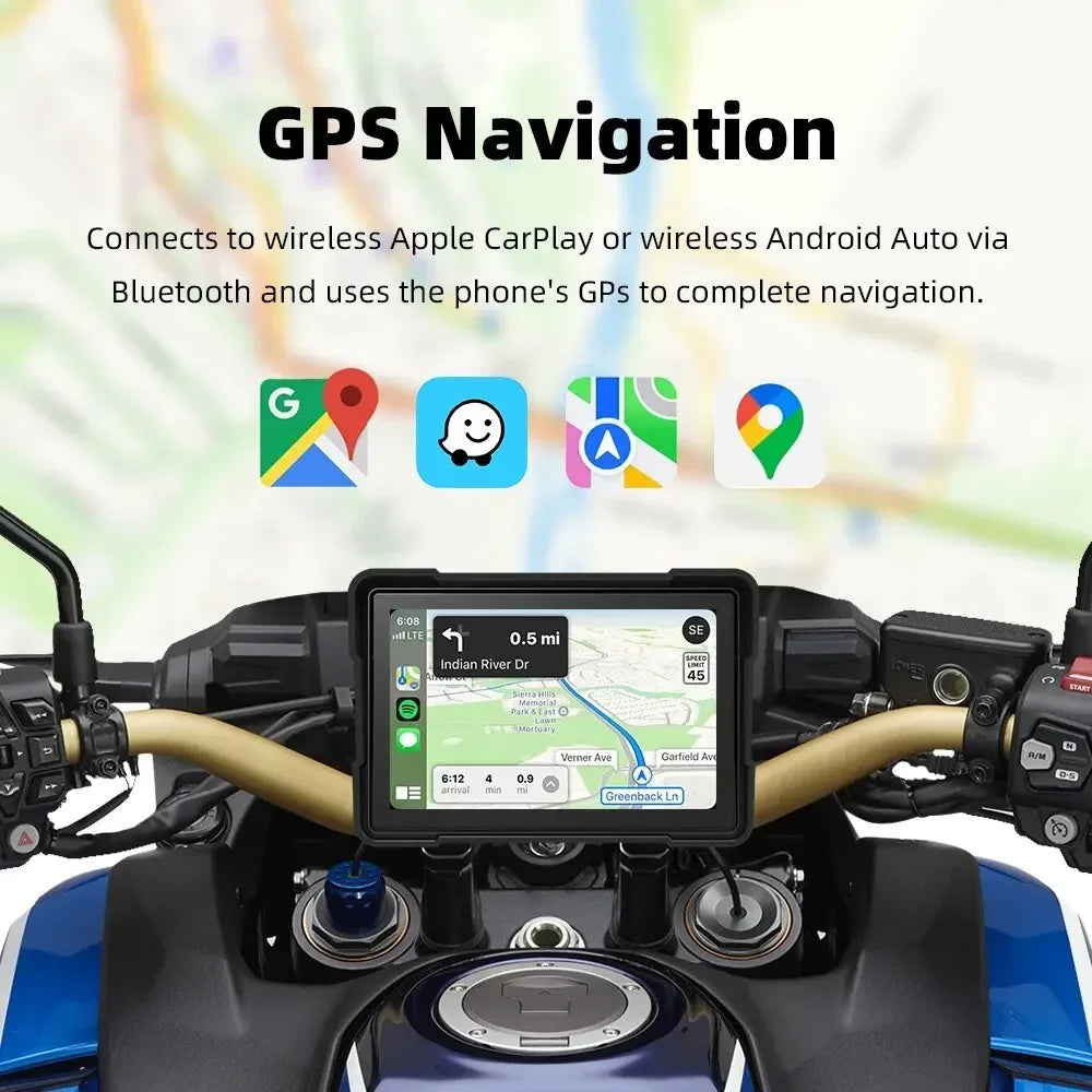 5 Inch Motorcycle Navigation GPS &ndash; IPX7 Waterproof with HD Recording