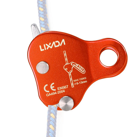 Lixada Climbing Ascender &ndash; Anodized Aluminum Build Orange