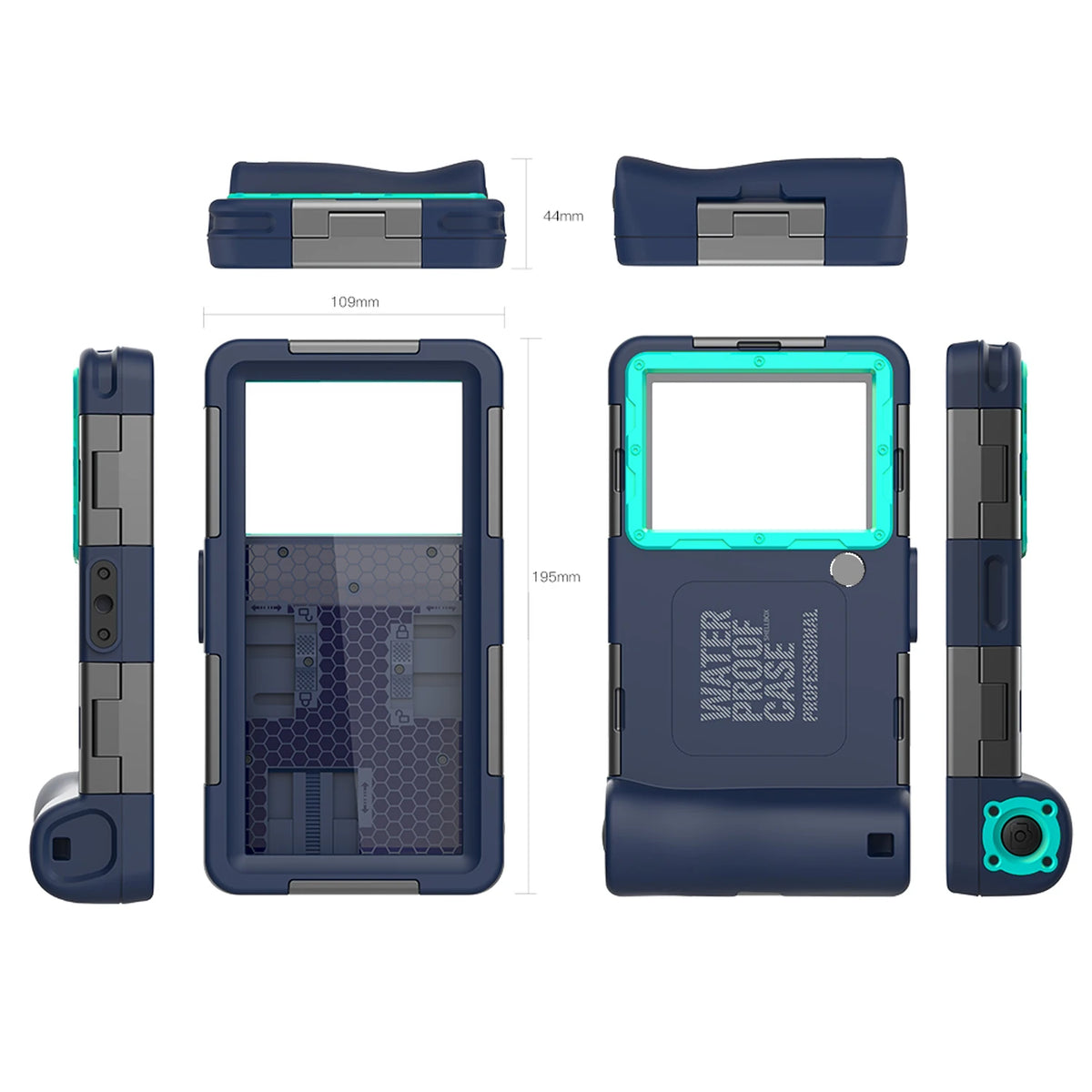 Shellbox Waterproof Phone Case &ndash; IP68 Standard for Diving and Swimming Dark blue Blue / for phone series(6.9&quot;) / Case &amp; Strap|PC