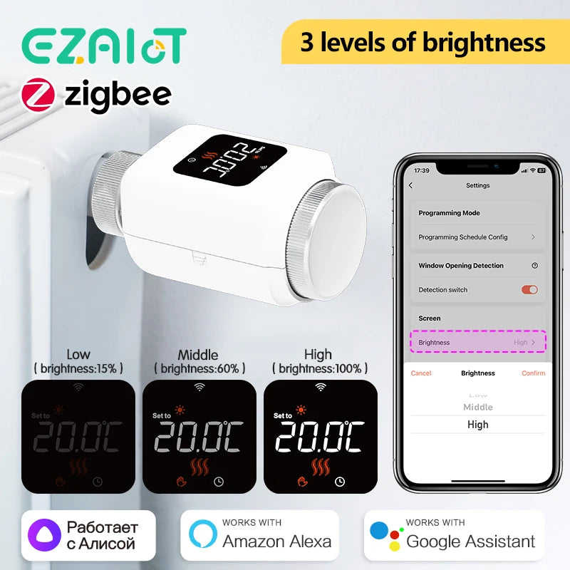 EZAIOT ZigBee Thermostat Radiator Actuator - Smart TRV