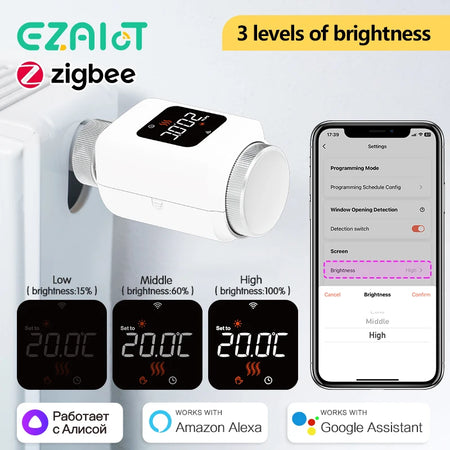EZAIOT ZigBee Thermostat Radiator Actuator - Smart TRV
