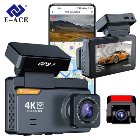 ACCEO 4K Mini Dash Cam &ndash; Dual Lens Night Vision GPS