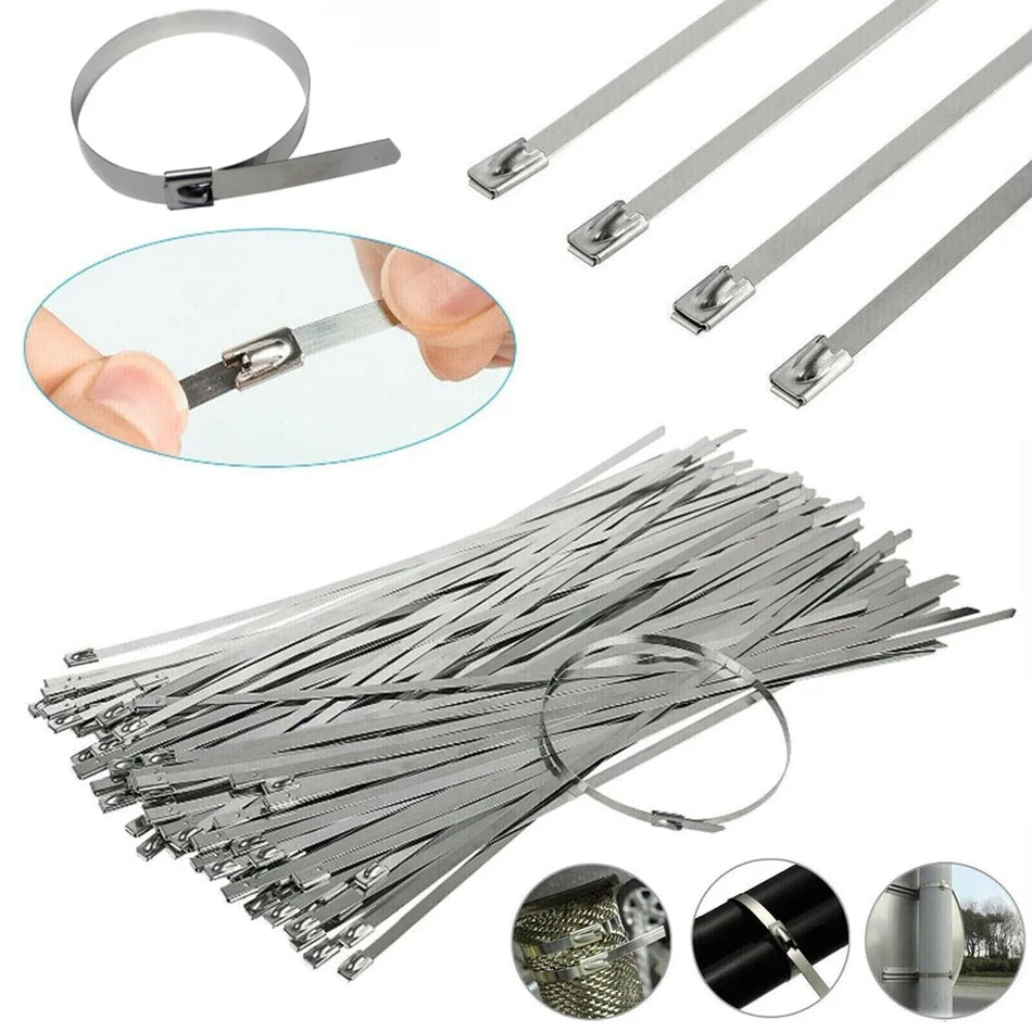 304 Stainless Steel Self Locking Cable Ties for Machinery and Vehicles